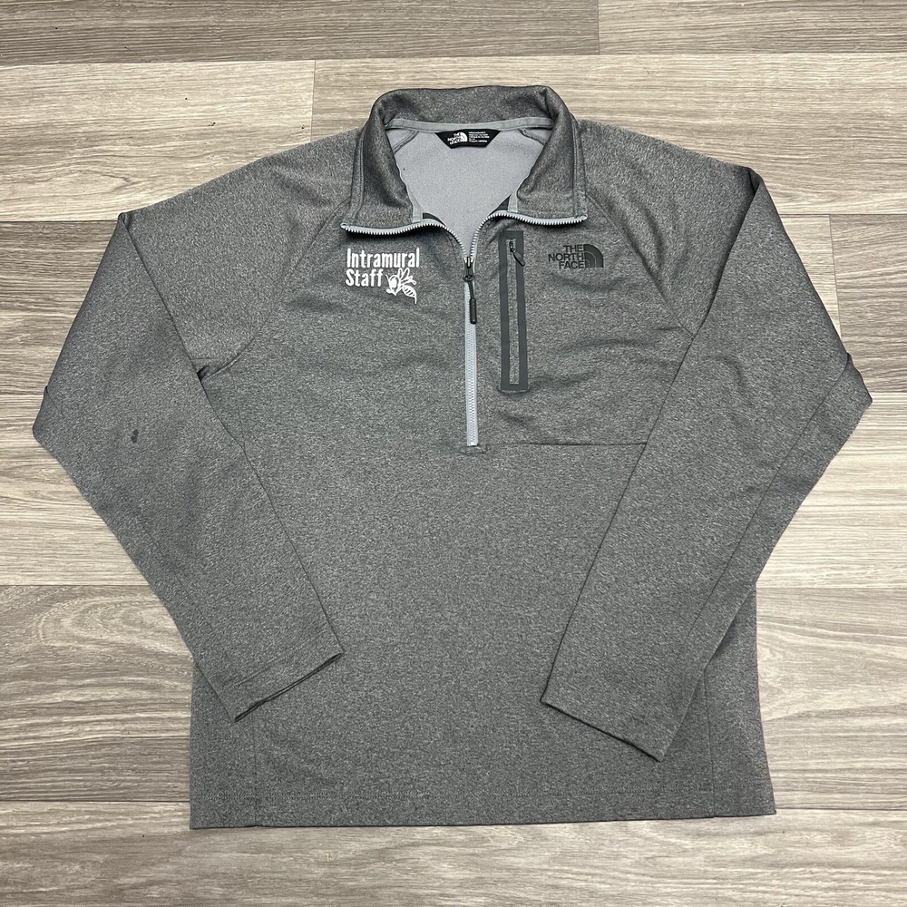 The North Face Pullover‎ Mens Medium Grey 1/4 Zip Intramural Staff Fleece Jacket